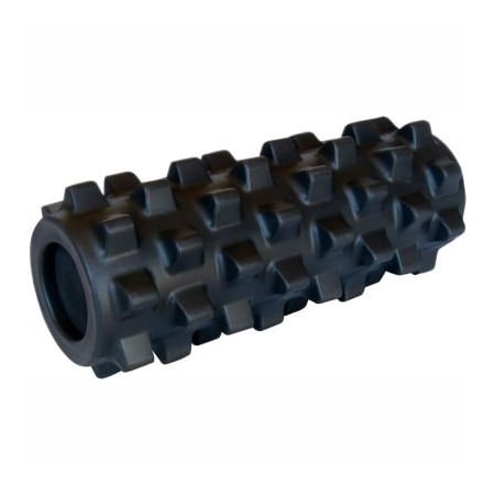 Fabrication Enterprises RumbleRoller Massage Foam Roller, 5" Dia. x 12"L, X-Firm, Black 30-2372